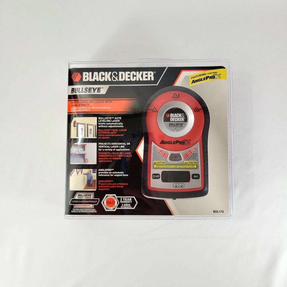 Black & Decker Bullseye Auto Leveling Laser w/ AnglePro BDL170 - Tested Works
